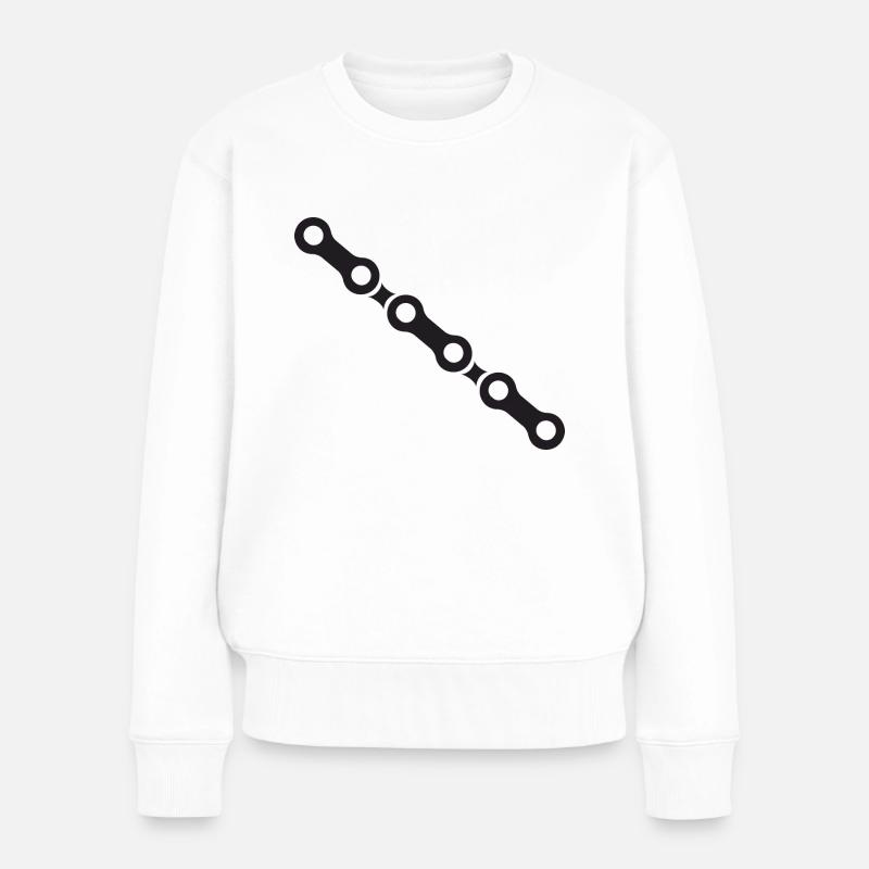 Fahrrad Kette - Frauen Premium Bio Pullover - Weiß
