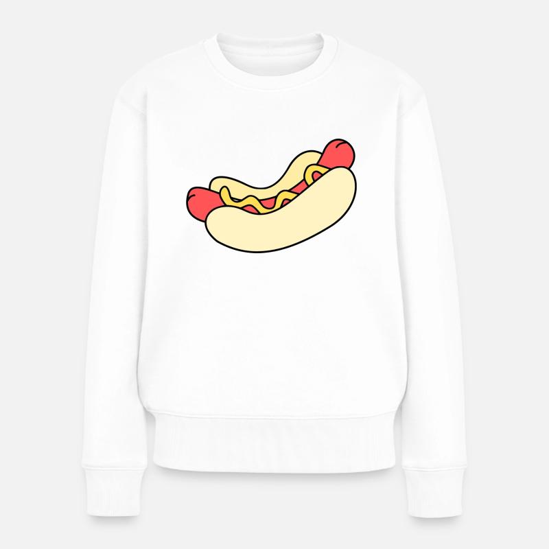 Hot Dog - Frauen Premium Bio Pullover - Weiß