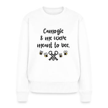 Camogie & ich sollten sein - Frauen Premium Bio Pullover - Weiß - Vorne - Julia (174cm)