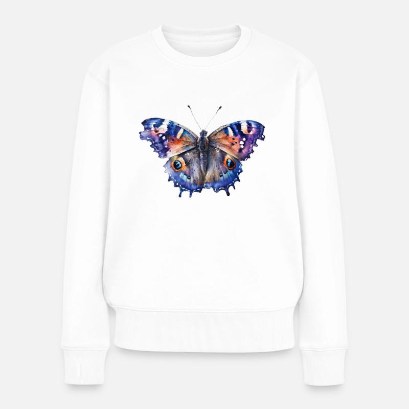 Schöner Schmetterling - Frauen Premium Bio Pullover - Weiß
