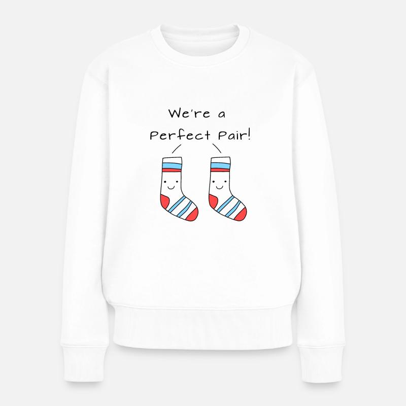 Socks - we are a perfect pair - Frauen Premium Bio Pullover - Weiß