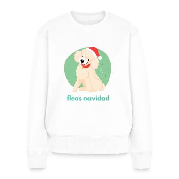 Fleas navidad - Frauen Premium Bio Pullover - Weiß - Vorne - Julia (174cm)
