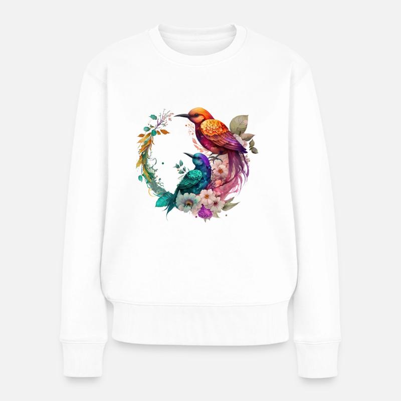 Oiseaux de paradis - Pull Premium bio Femme - blanc