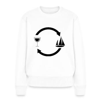 Flèches de chargement de vin et voile - - Pull Premium bio Femme - blanc - Devant - Julia (174cm)