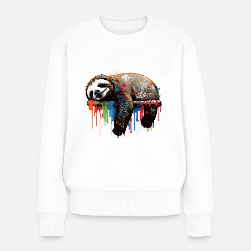 Paresseux graffiti - Pull Premium bio Femme - blanc
