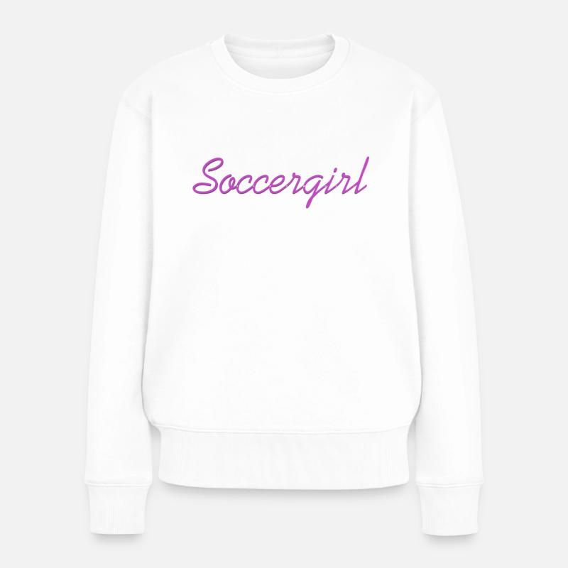 Soccergirl - Frauen Premium Bio Pullover - Weiß