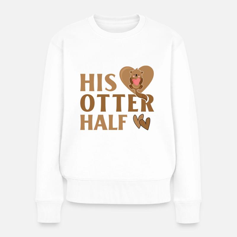 His Otter Half - Frauen Premium Bio Pullover - Weiß