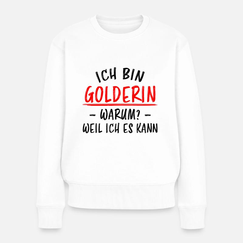 Golferin Minigolf Lustiger Spruch Golf Geschenk - Frauen Premium Bio Pullover - Weiß
