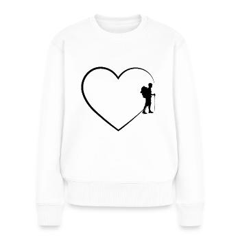 coeur 2 et randonnée - - Pull Premium bio Femme - blanc - Devant - Julia (174cm)