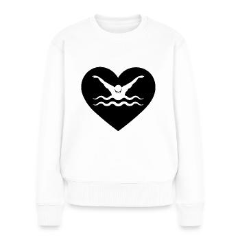 Heart 1 and swimming - - Women's Premium Organic Jumper - white - Front - Julia (174cm)