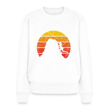 Vintage Sonne und Klettern 1 - - Frauen Premium Bio Pullover - Weiß - Vorne - Julia (174cm)