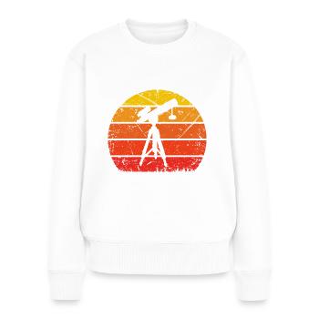 Vintage Sonne und Astronomie - - Frauen Premium Bio Pullover - Weiß - Vorne - Julia (174cm)