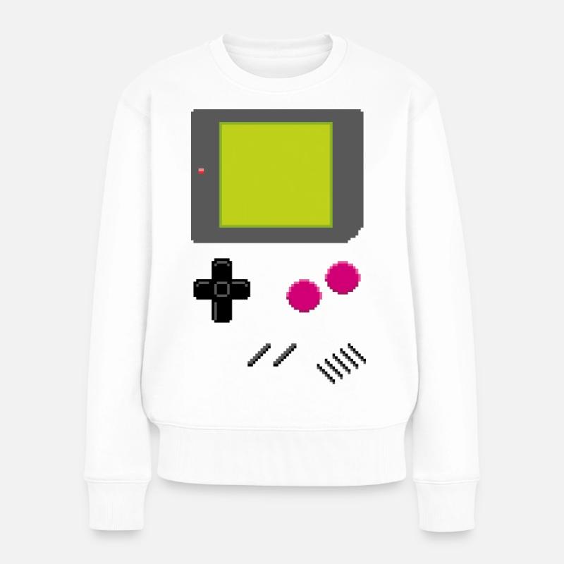 gameboy - Frauen Premium Bio Pullover - Weiß