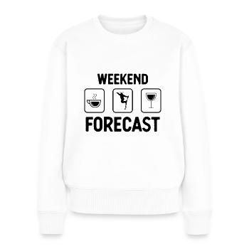 Wochenendprognose - - Frauen Premium Bio Pullover - Weiß - Vorne - Julia (174cm)