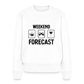 Wochenendprognose - - Frauen Premium Bio Pullover - Weiß - Vorne - Julia (174cm)