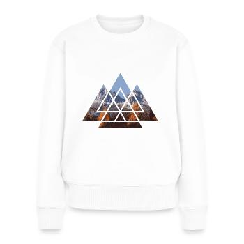 Berge Abstrakt - - Frauen Premium Bio Pullover - Weiß - Vorne - Julia (174cm)