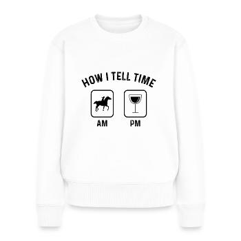 Comment dire l’heure sur PM 1 - - Pull Premium bio Femme - blanc - Devant - Julia (174cm)