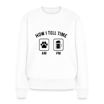 Comment dire l’heure sur PM 3 - (2) - Pull Premium bio Femme - blanc - Devant - Julia (174cm)