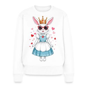 Süße Hasen Prinzessin - Frauen Premium Bio Pullover - Weiß - Vorne - Julia (174cm)