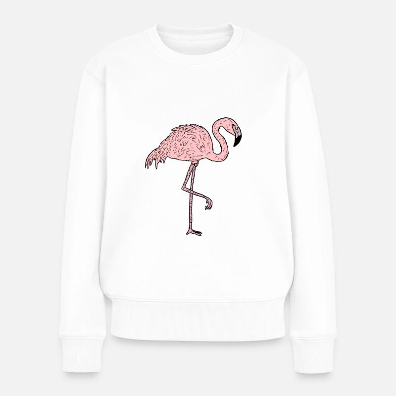 Flamingo - Comicstyle - Women's Premium Organic Jumper - white