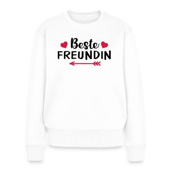 Beste Freundin Freund Freundinnen Partnerin Herz - Frauen Premium Bio Pullover - Weiß - Vorne - Julia (174cm)