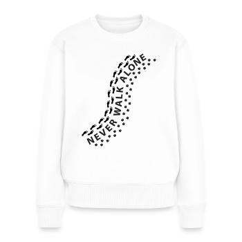 Alpaca Lama Hoof Track Empreinte Ne marchez jamais seul - Pull Premium bio Femme - blanc - Devant - Julia (174cm)