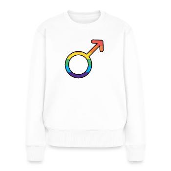Male - Frauen Premium Bio Pullover - Weiß - Vorne - Julia (174cm)