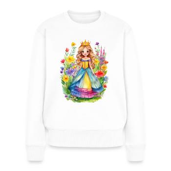 Princess in a garden with flowers - Women's Premium Organic Jumper - white - Front - Julia (174cm)
