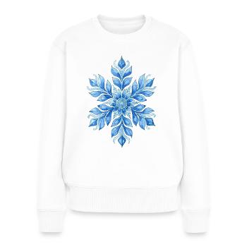 Un flocon de neige en hiver - Pull Premium bio Femme - blanc - Devant - Julia (174cm)