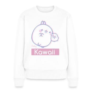 Molang Piu Piu Kawaii - Frauen Premium Bio Pullover - Weiß - Vorne - Julia (174cm)