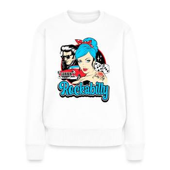 Rockabilly Pin-Up Vintage Rocker Rétro - Pull Premium bio Femme - blanc - Devant - Julia (174cm)