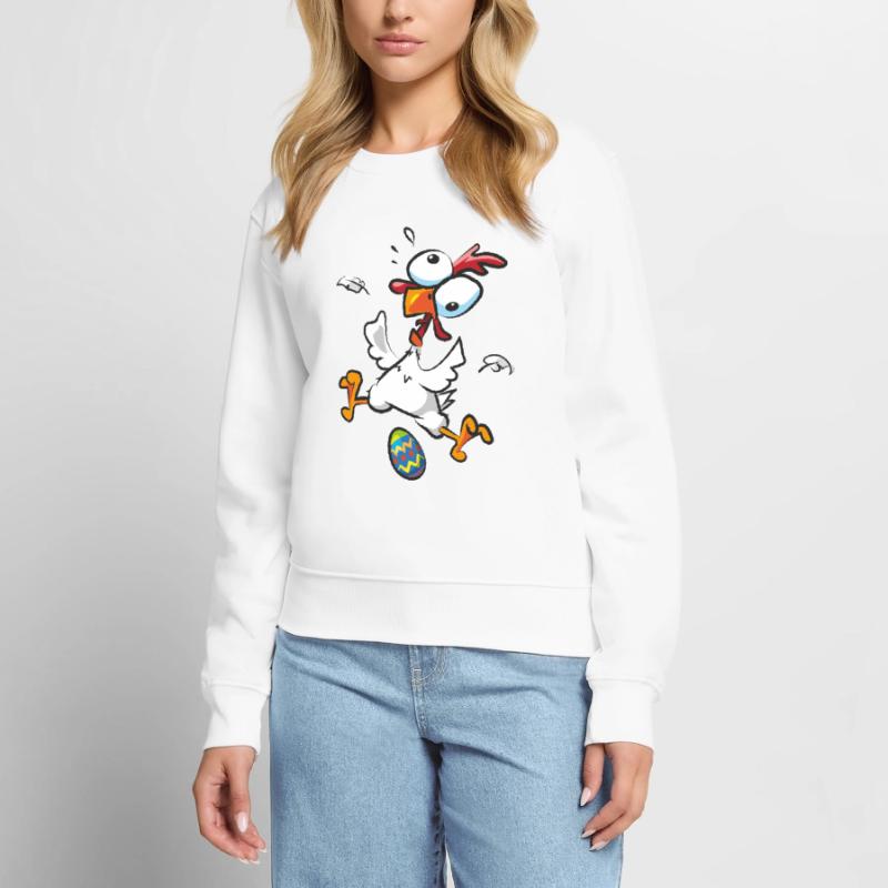 Easter Crazy Chicken Easter Egg Chickens Women's Premium Organic Jumper