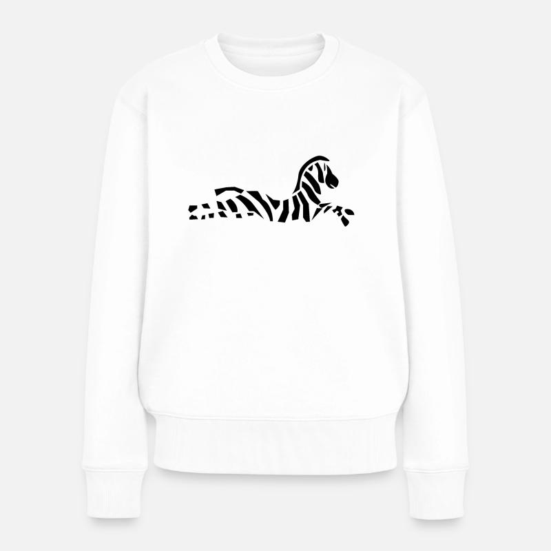 Zebra - Frauen Premium Bio Pullover - Weiß