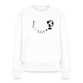 "J" Personalized Name Travel Print - Women's Premium Organic Jumper - white - Front - Julia (174cm)