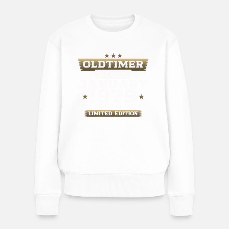 45. Geburtstag Oldtimer Januar Jahrgang1979 - Frauen Premium Bio Pullover - Weiß