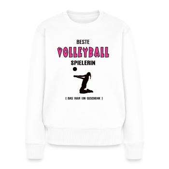 Volleyball Spielerin Beste Volleyballerin Geb Jubi - Frauen Premium Bio Pullover - Weiß - Vorne - Julia (174cm)