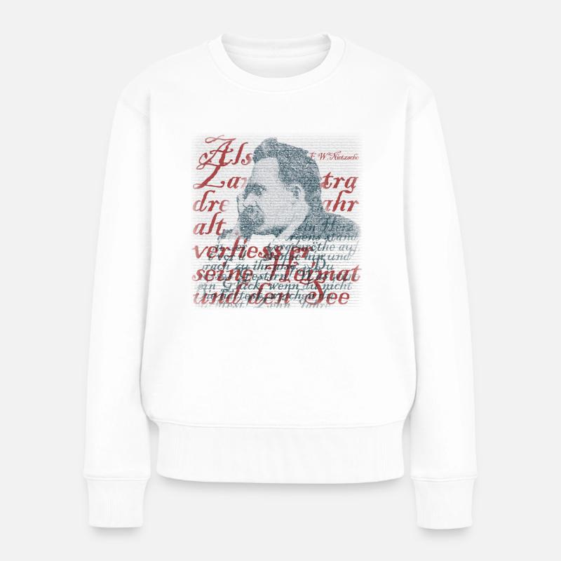 FW Nietzsche Typographie - Pull Premium bio Femme - blanc