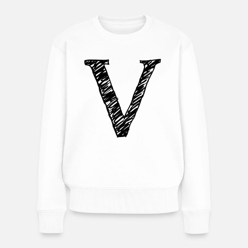 V - Frauen Premium Bio Pullover - Weiß