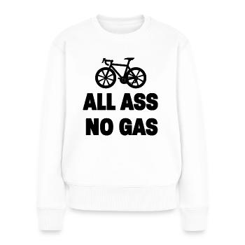 Cycliste All Ass No Gas - Pull Premium bio Femme - blanc - Devant - Julia (174cm)