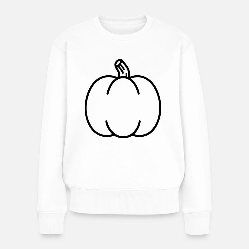 Kürbis - Frauen Premium Bio Pullover - Weiß