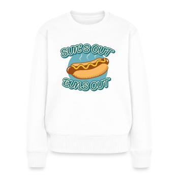 Sun’s Out Buns Out - Women's Premium Organic Jumper - white - Front - Julia (174cm)