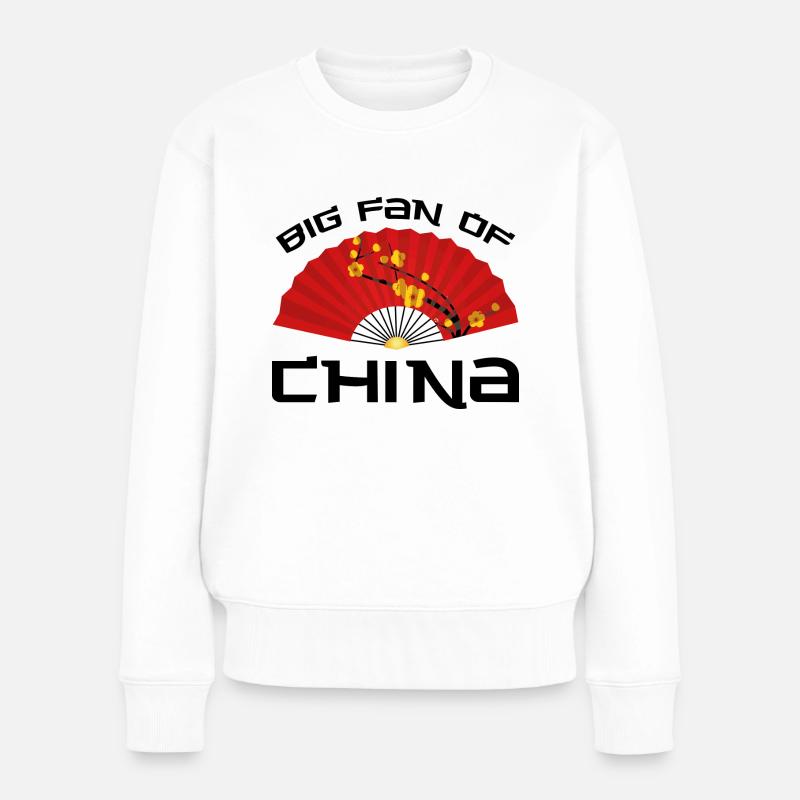 Großer Fan von China - Frauen Premium Bio Pullover - Weiß