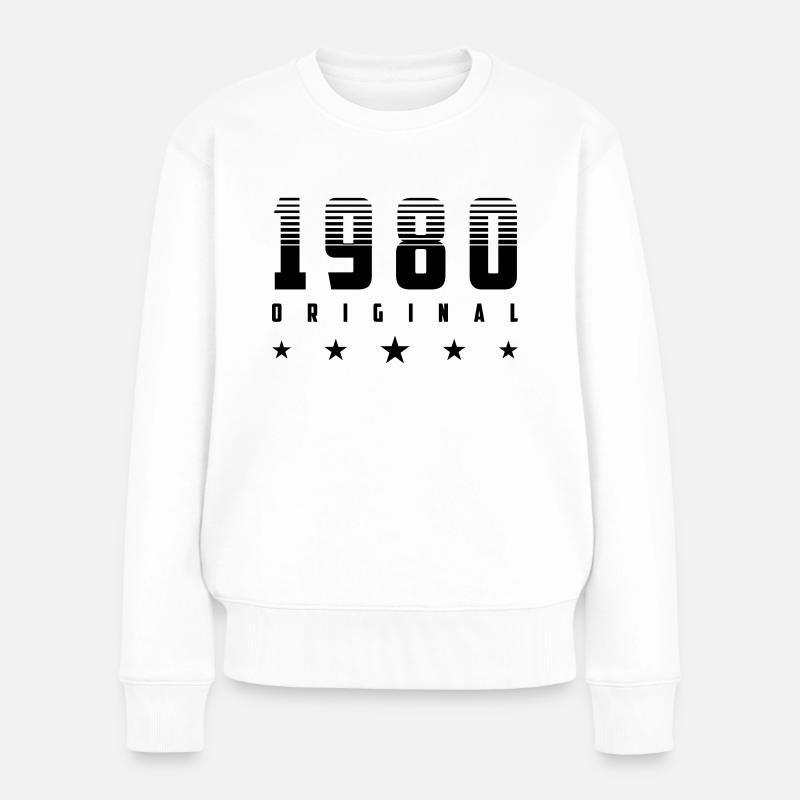 Original 1980 Geburtsjahr | Farbe änderbar - Frauen Premium Bio Pullover - Weiß