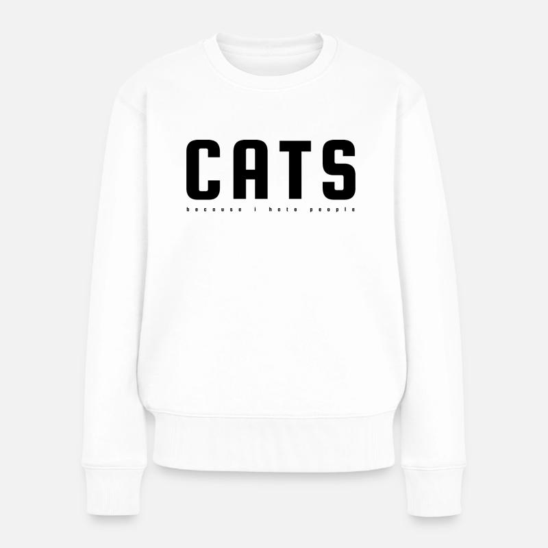 cats - Frauen Premium Bio Pullover - Weiß