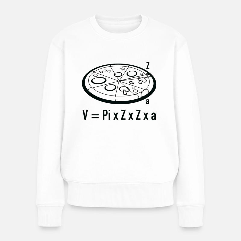 Pizza Mathe - Frauen Premium Bio Pullover - Weiß