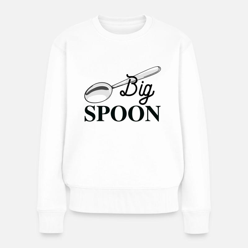 Grosse cuillère et petite cuillère - Pull Premium bio Femme - blanc