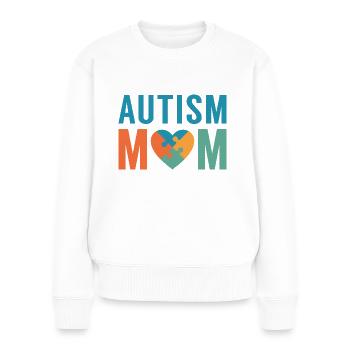 Maman autiste - Pull Premium bio Femme - blanc - Devant - Julia (174cm)