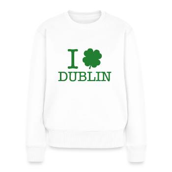 Ich liebe Dublin - Frauen Premium Bio Pullover - Weiß - Vorne - Julia (174cm)