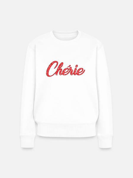 Chérie - Frauen Premium Bio Pullover - Weiß