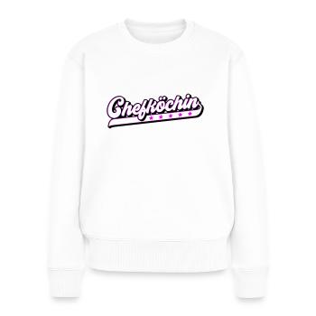 Farben änderbar | Chefköchin - Frauen Premium Bio Pullover - Weiß - Vorne - Julia (174cm)